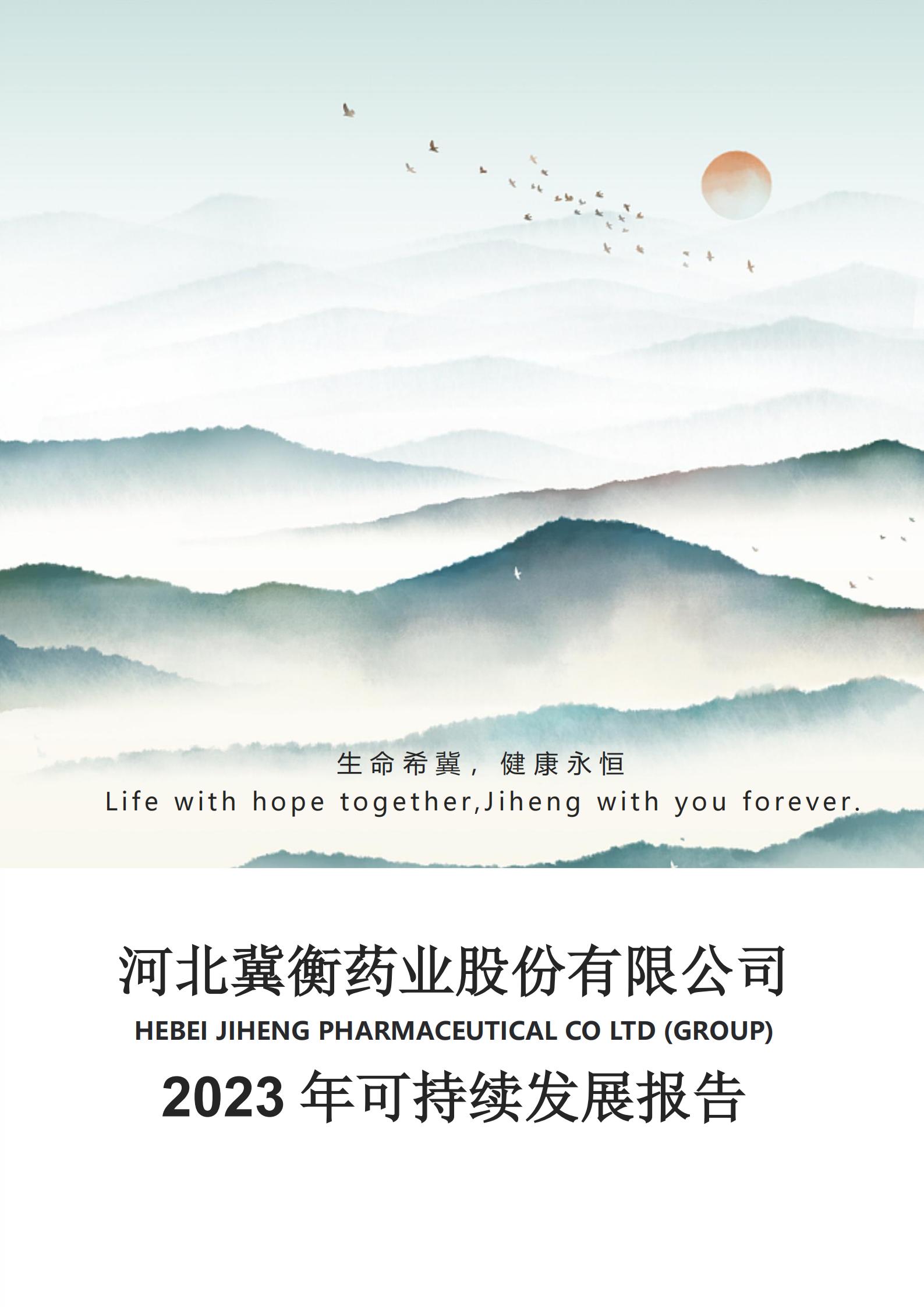 2023年河北冀衡药业股份有限公司可持...